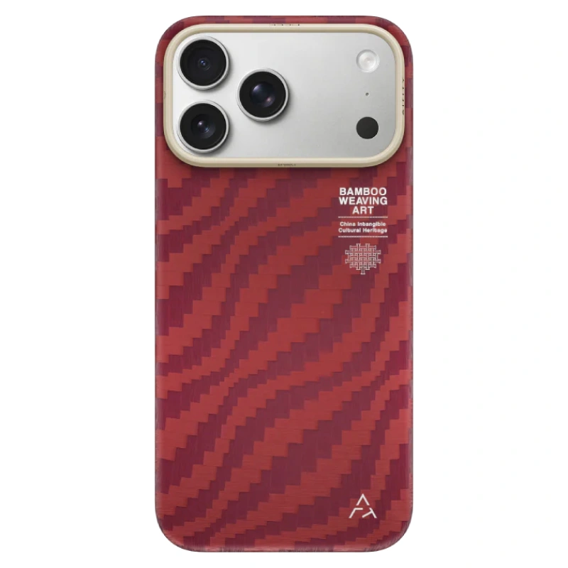 Накладка AIRITY для iPhone 17 Pro Max Bamboo Weaving Art (MagSafe), Красный. Фото 1