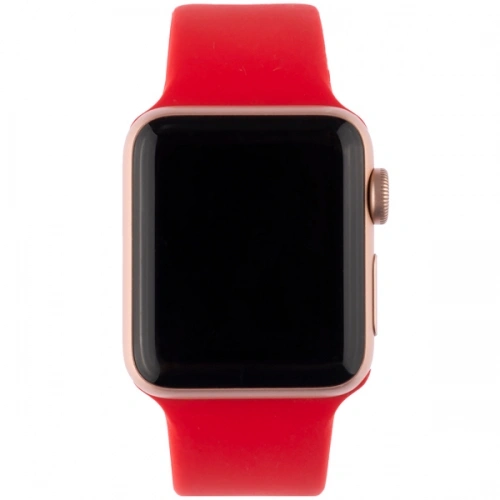 Ремешок силиконовый для Apple Watch 38/40/41/42мм, Красный. Фото 3