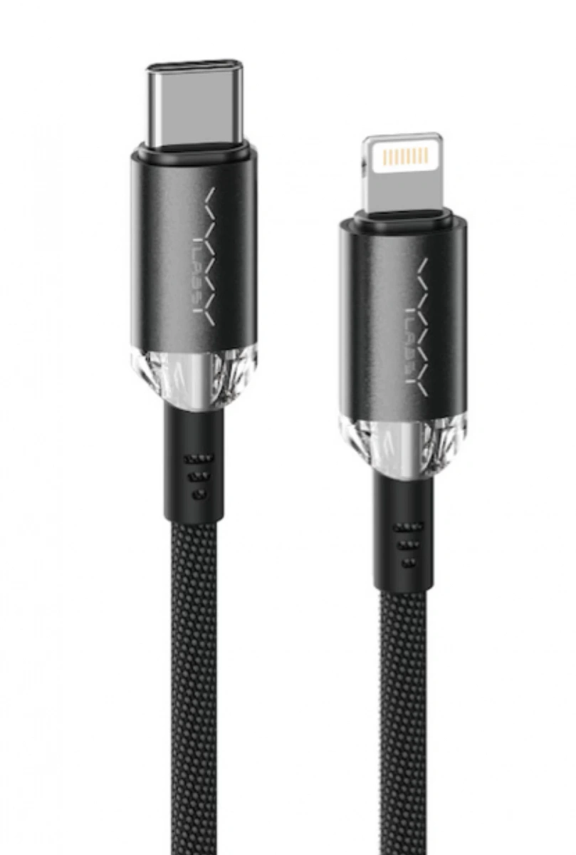 Кабель Vyvylabs Crystal Series Fast Charging Cable Type-C to iP 30Вт, 1м, Чёрный (VCSCL-02). Фото 1