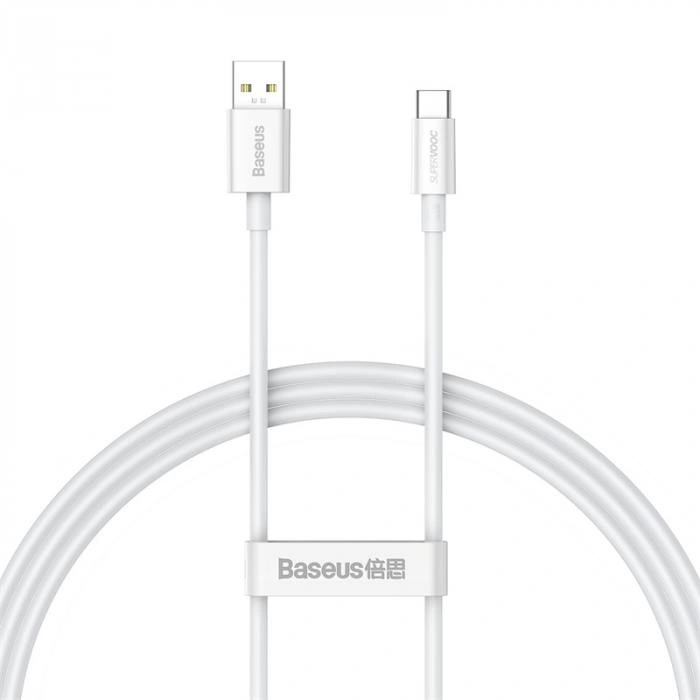 Кабель Baseus Superior Series (SUPERVOOC) Fast USB to Type-C 65Вт 1м, Белый (CAYS000902). Фото 1