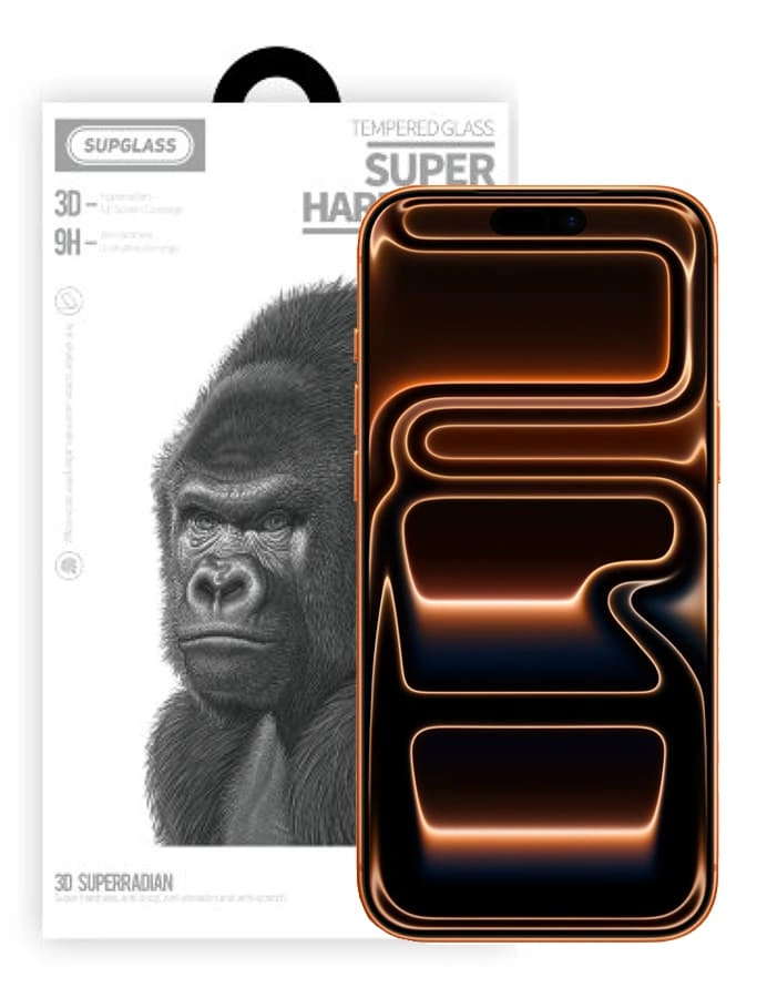 Защитное стекло SupGlass для iPhone 17 Pro Max 3D SG-11, Чёрное. Фото 1