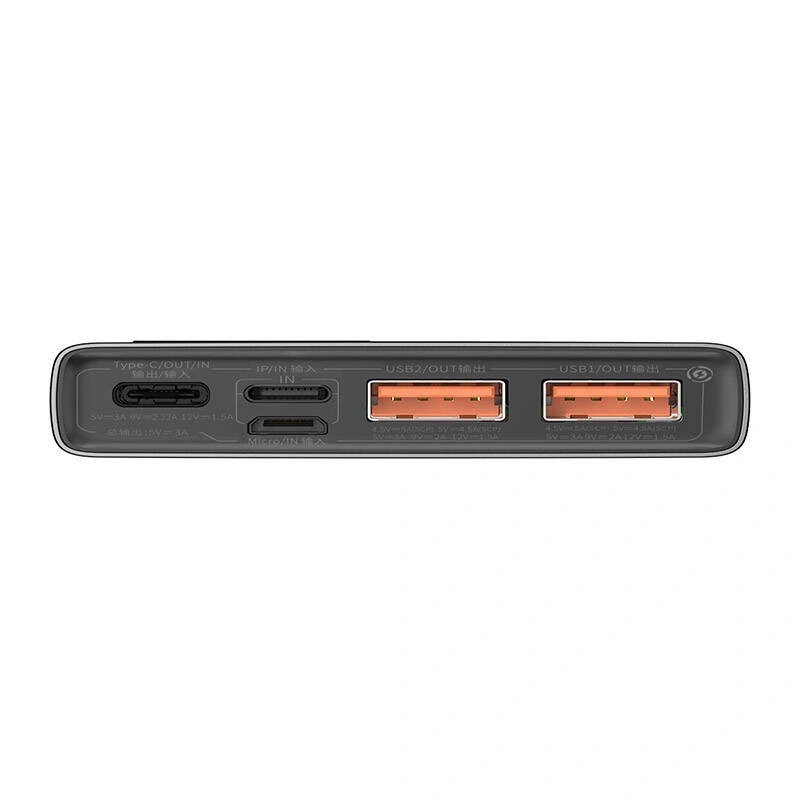 Внешний аккумулятор Baseus Adaman Metal Display Quick Charge PW 10000 mah 22.5W, Чёрный (PPAD070001). Фото 4