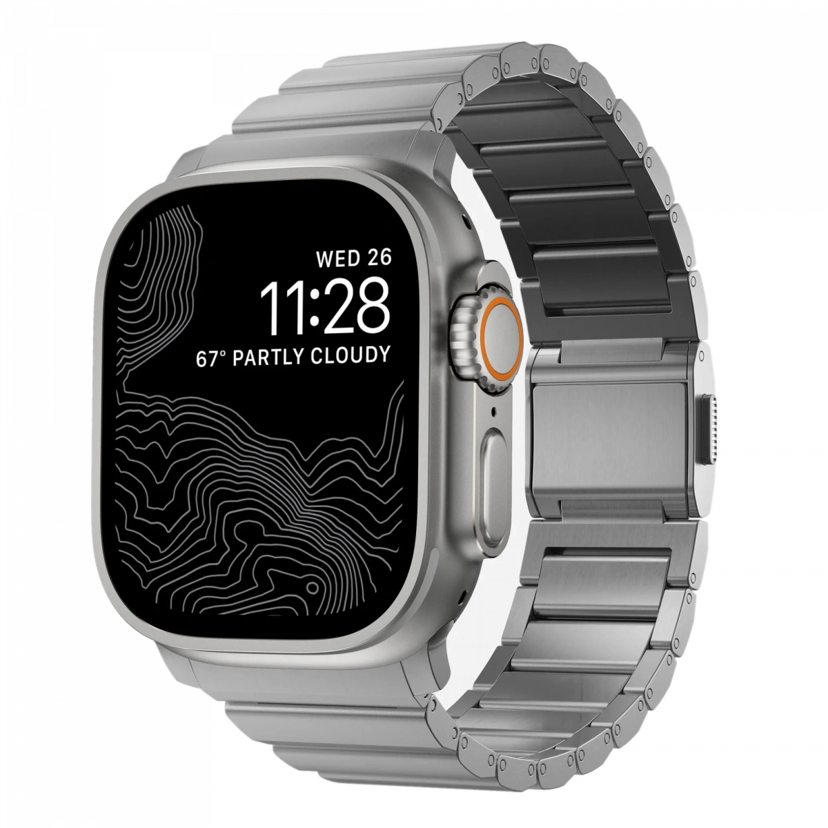 Ремешок Nomad Titanium Band для Apple Watch 42/44/45/46/49мм, Silver (NM1A4HSXT0). Фото 1