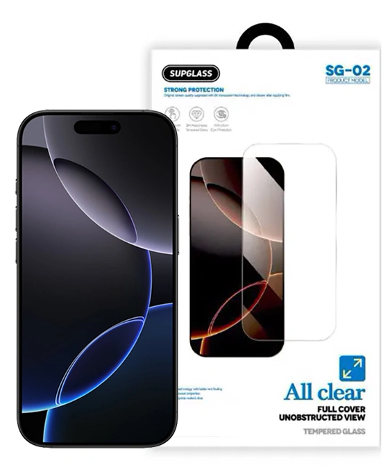 Защитное стекло SupGlass для iPhone 17 / 16 Pro 3D SG-02, Безрамочное. Фото 1