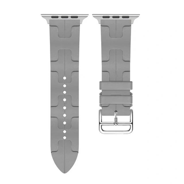 Ремешок для Apple Watch 38/40/41мм Silicone Ermes, Серый. Фото 1