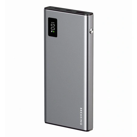 Внешний аккумулятор Breaking Metallica USB-A+2USB-C, 10000мАч, 22Вт,PD, QC 3.0 LED, Графит. Фото 1