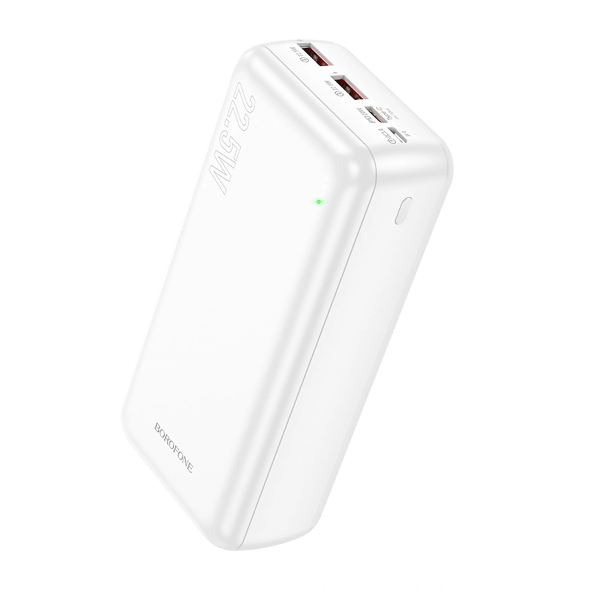 Внешний аккумулятор Borofone BJ38B 30000mAh, 22.5W+PD20W, QC3.0, 1xUSB-C, 2xUSB-A, 1хMicro-USB, Белый. Фото 2