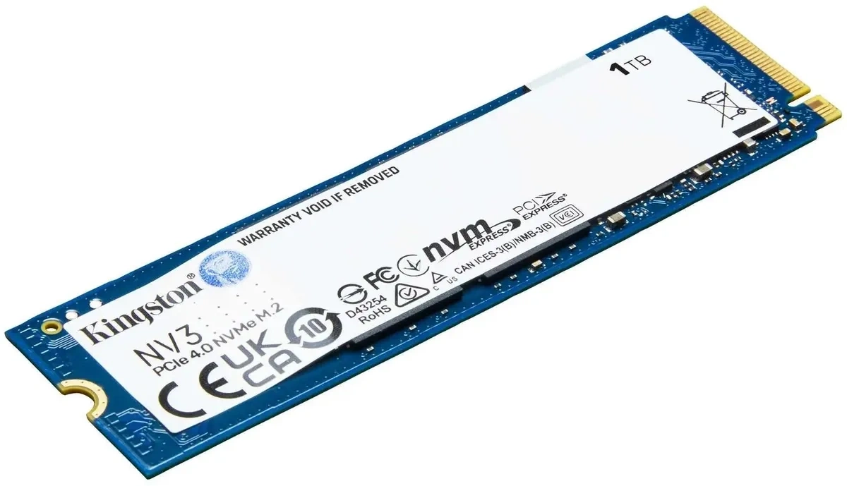 SSD накопитель Kingston NV3 1ТБ, M.2 2280, PCIe 4.0 x4, NVMe, M.2 (SNV3S/1000G). Фото 2