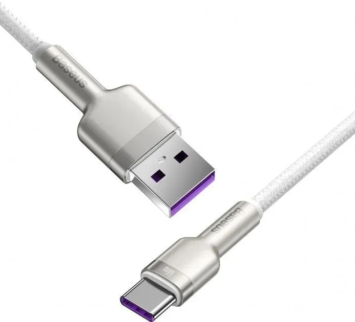 Кабель Baseus Cafule Series Metal Data Cable USB to Type-C 66Вт 2м, Белый (CAKF000202). Фото 2