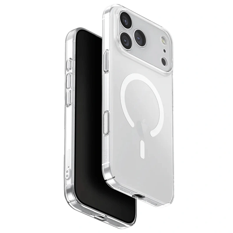 Накладка Uniq AirSuit MagSafe для iPhone 17 Pro Max, Прозрачный глянец/Белый (IP6.9P(2025)-ASMGCLRW). Фото 1
