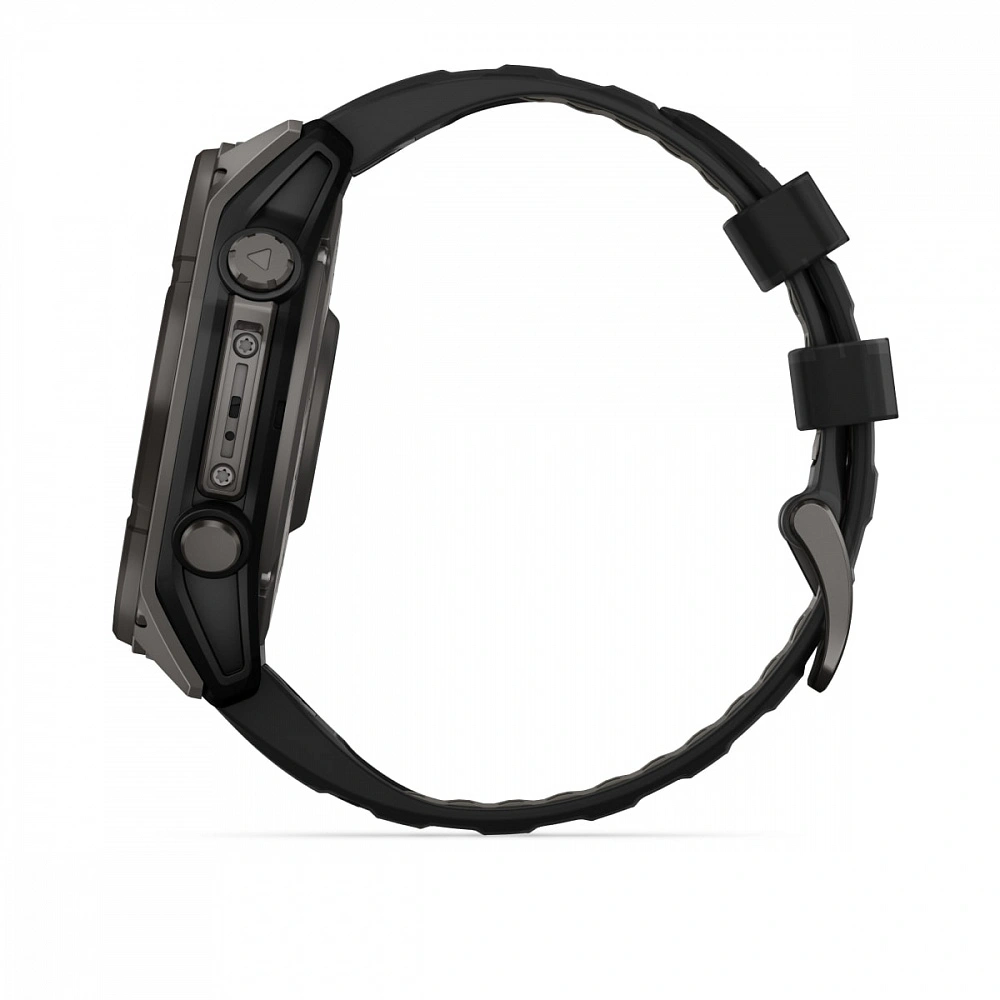 Умные часы Garmin Fenix 8 51mm, Solar, Sapphire, Carbon Gray DLC Titanium with Black/Pebble Gray Silicone Band (010-02907-70). Фото 7