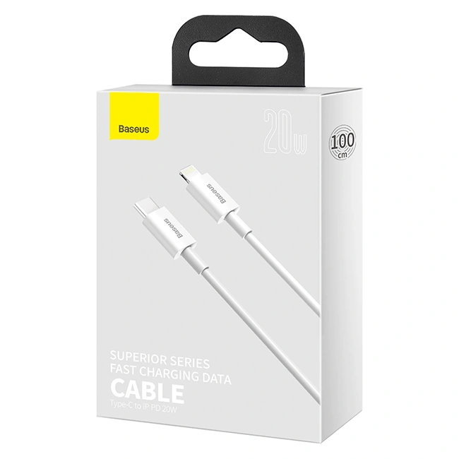 Кабель Baseus Superior Series Fast Charging Data Cable Type-C to iP PD 20Вт 1м, Белый (CATLYS-A02). Фото 4