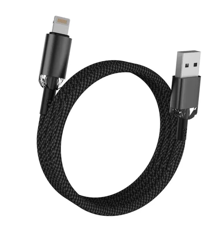 Кабель Vyvylabs Crystal Series Fast Charging Cable Type-C to iP 30Вт, 1м, Чёрный (VCSCL-02). Фото 2