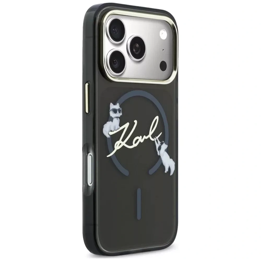 Накладка Lagerfeld для iPhone 18 Pro Max/17 Pro Max IML Choupettes OnLogo Met Cam Hard (MagSafe), Black (KLHMP18X5HKSCAK). Фото 4