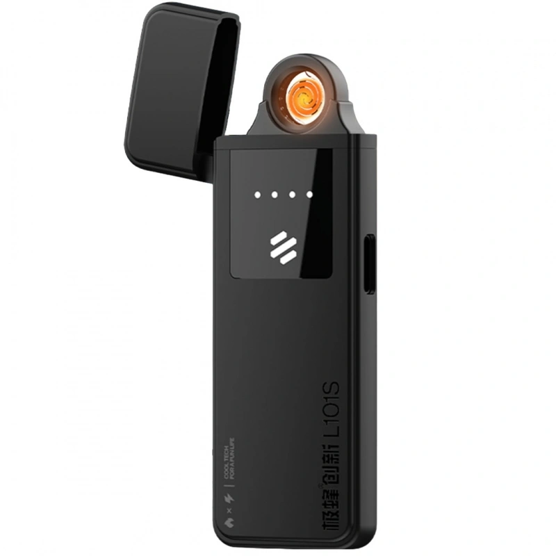 Электронная двусторонняя зажигалка Beebest Rechargeable Lighter, Чёрная (L101S). Фото 1
