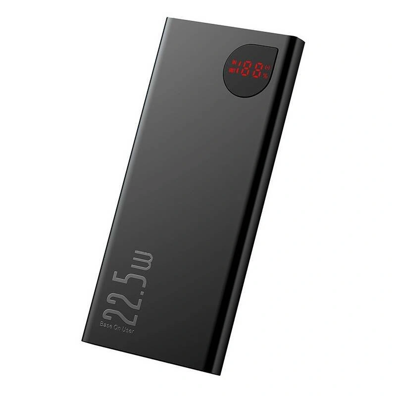 Внешний аккумулятор Baseus Adaman Metal Display Quick Charge PW 10000 mah 22.5W, Чёрный (PPAD070001). Фото 1