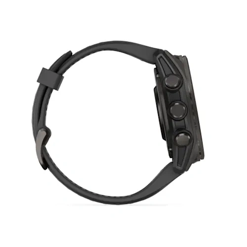 Умные часы Garmin Fenix 8 43mm, Amoled, Sapphire, Carbon Gray DLC Titanium with Black/Pebble Gray Silicone Band (010-02903-28). Фото 3