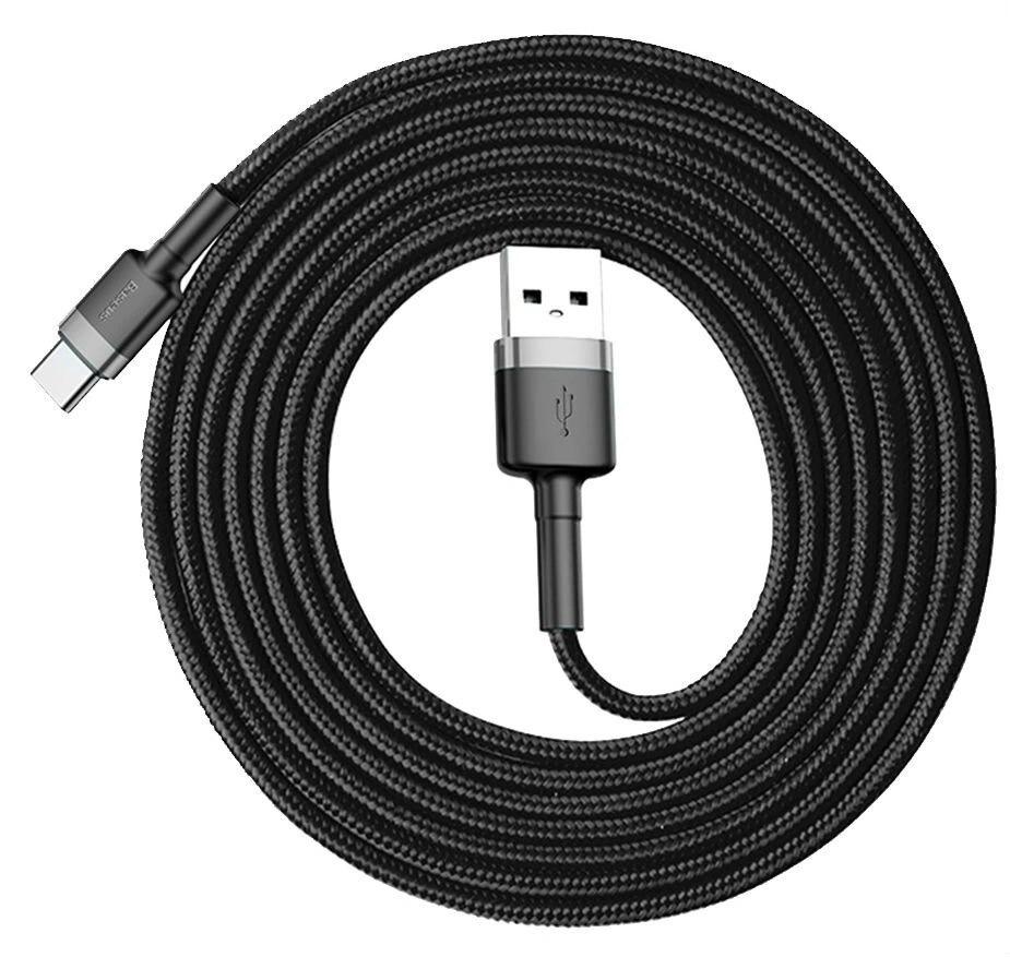 Кабель Baseus Cafule Cable USB - Lightning 2м 1.5A, Серо-чёрный (CALKLF-CG1). Фото 1