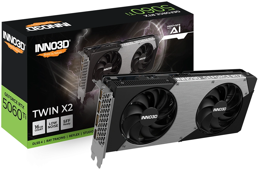 Видеокарта Inno3D GeForce RTX 5060 Ti TWIN X2 8Гб GDDR7 128 bit PCIe 5.0. Фото 7