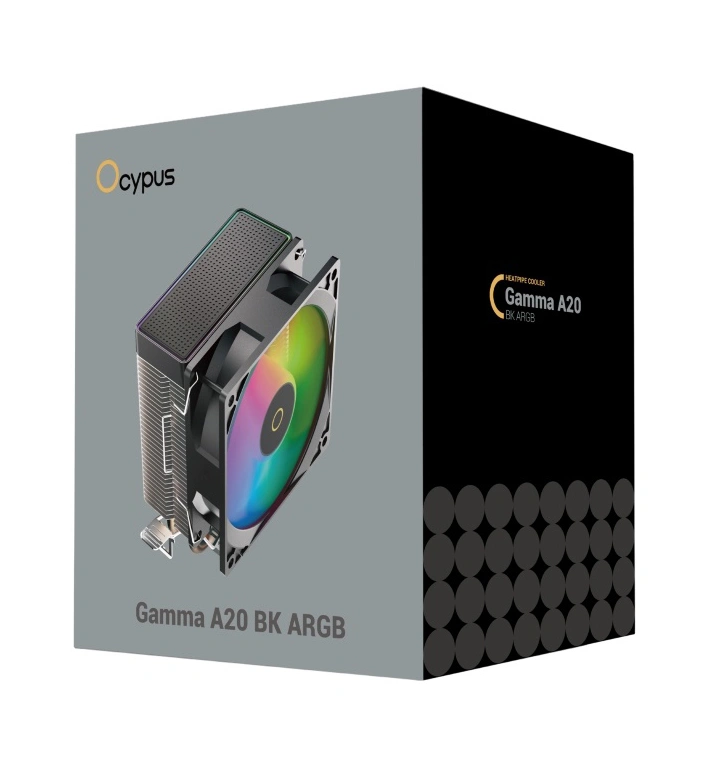 Кулер для процессора Ocypus Gamma A20 BK ARGB [Gamma-A20-BK1AAWN00F-GL] Чёрный. Фото 8