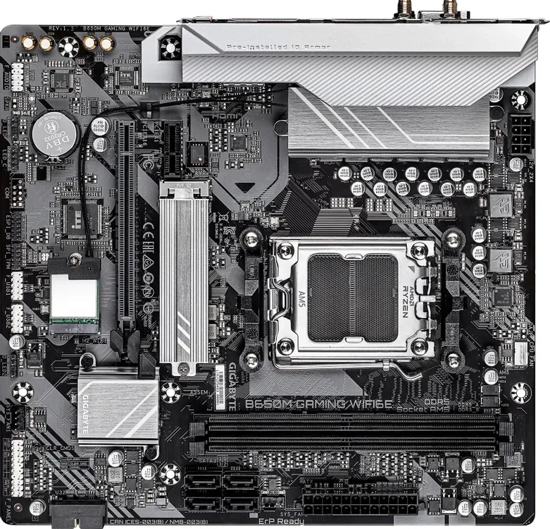 Материнская плата Gigabyte B650M GAMING WIFI (AM5, mATX). Фото 2