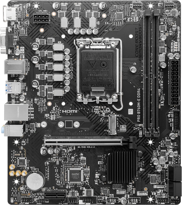 Материнская плата MSI PRO B760M-E DDR4 (LGA 1700, mATX). Фото 1