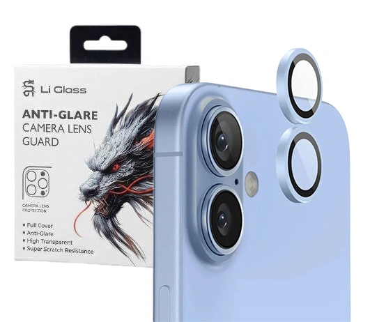 Защитное стекло на камеру Li для iPhone 17 Anti-Glare Camera Lens, Голубое. Фото 1