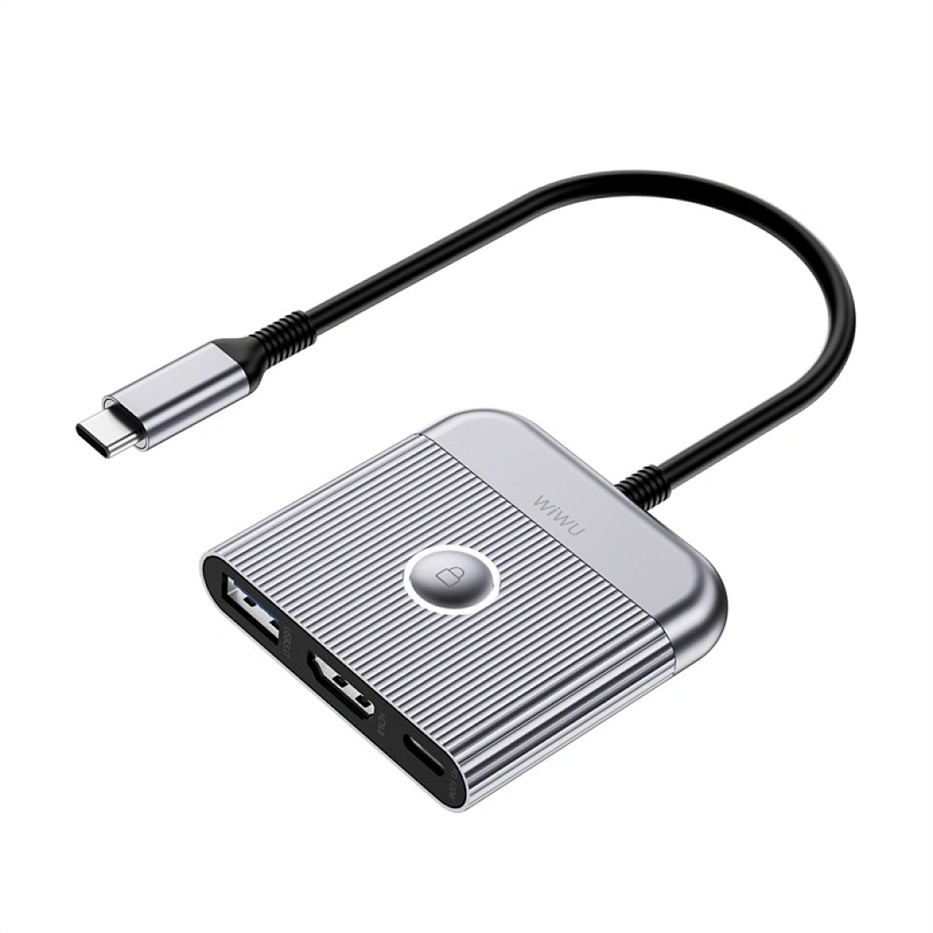 Хаб Wiwu Travel 3in1 Wi-HB002, Grey. Фото 3