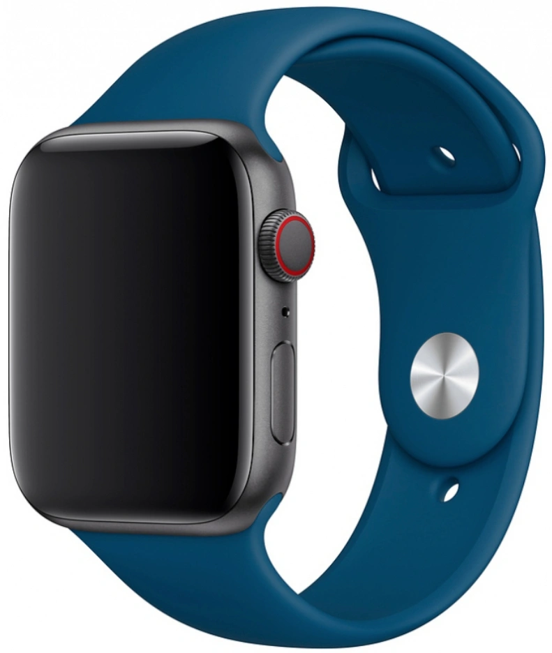Ремешок силиконовый для Apple Watch 44/45/46/49мм, Морской-синий. Фото 1