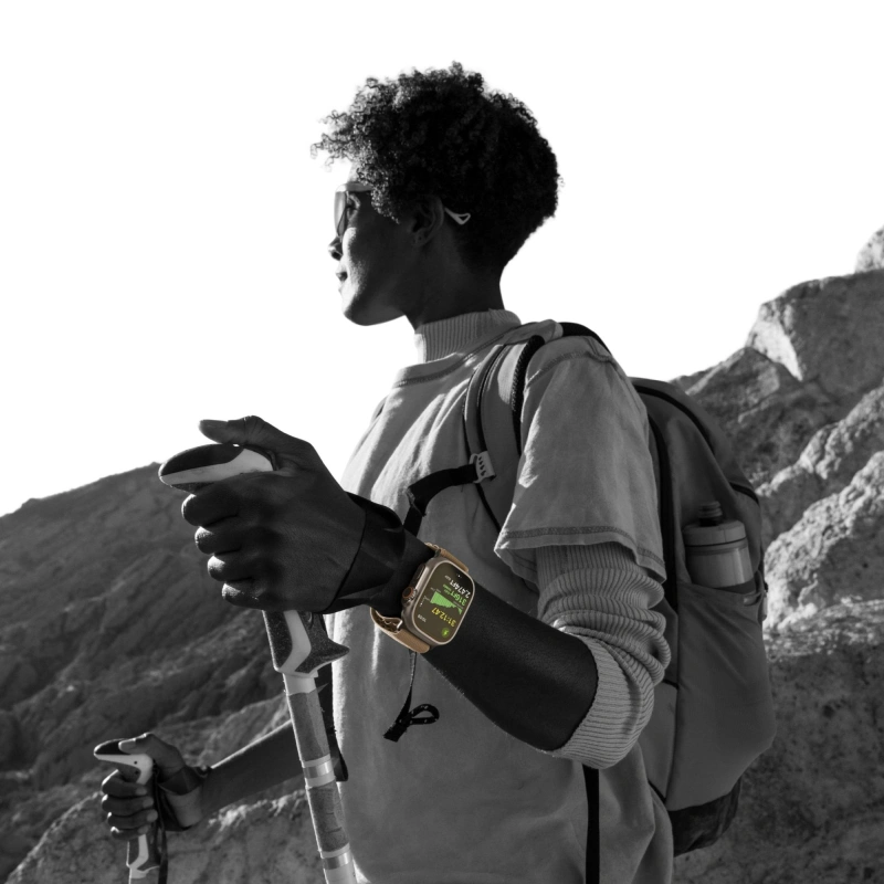 Умные часы Apple Watch Ultra 4 (2026) GPS+Cellular 49мм, Натуральный титановый корпус, ремешок "Пустынная альпийская петля" размер M 145-190 мм (MJAF4). Фото 5