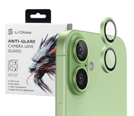 Защитное стекло на камеру Li для iPhone 17 Anti-Glare Camera Lens, Зелёное. Фото 1
