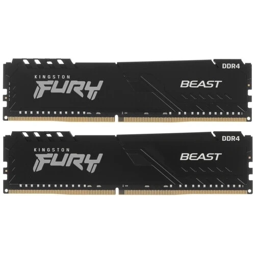 Оперативная память Kingston FURY Beast Black 32Гб, DDR4, 2х16 ГБ, 3200 МГц, CL16-18-18 (KF432C16BB1K2/32). Фото 1