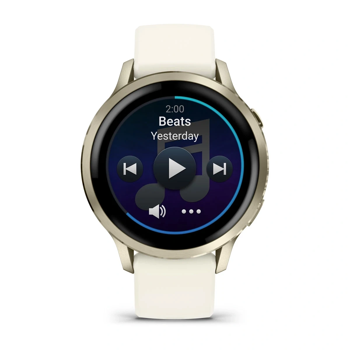 Умные часы Garmin Venu 4 41мм  Лунно-золотистые с силиконовым ремешком цвета слоновой кости (010-03013-00). Фото 4