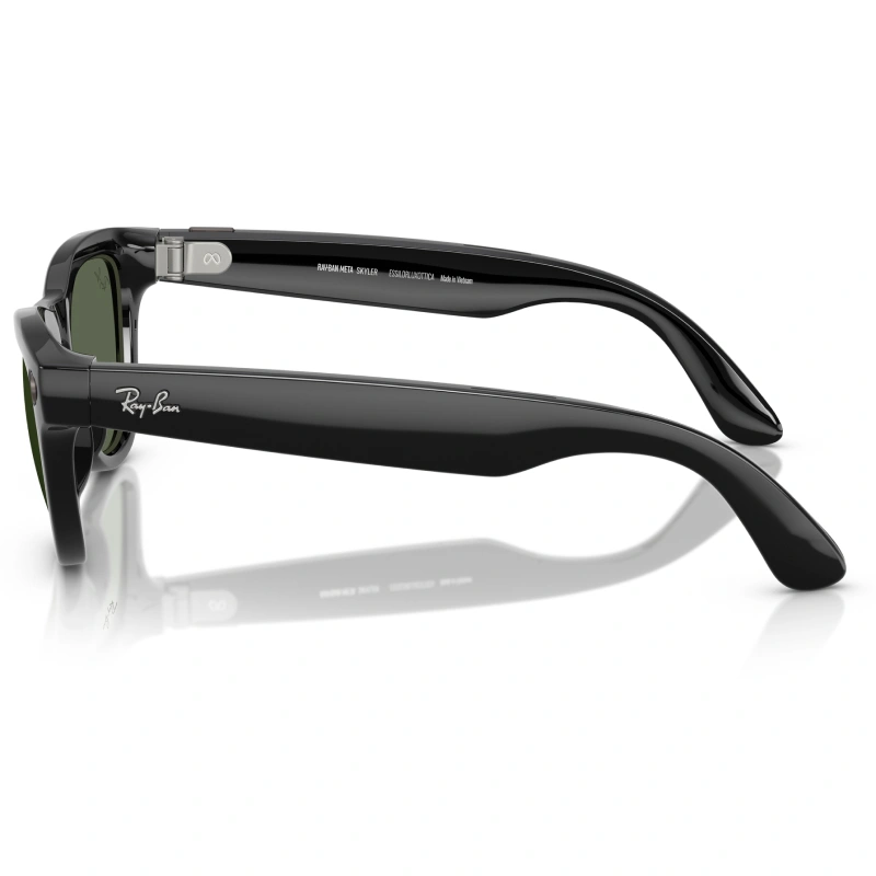 Умные очки Ray Ban Skyler (Gen 1) RW4010 Чёрный глянцевый/Линзы G15 зелёного оттенка M 150-52mm (601/7152). Фото 3