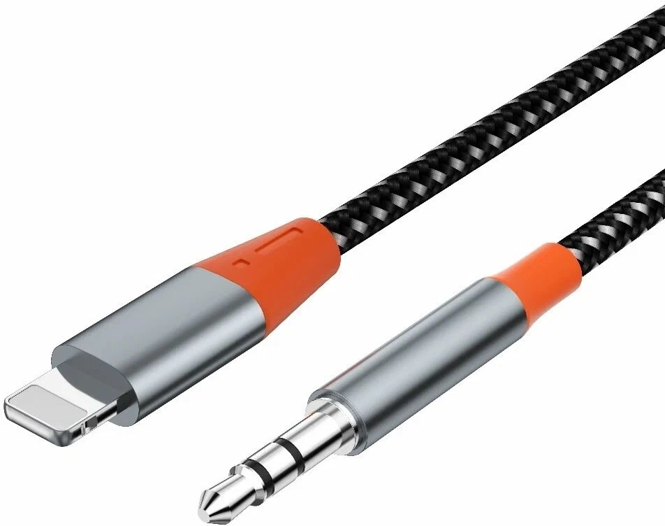 Кабель AUX Wiwu 3.5 мм Audio Cable Stereo - Lightning YP06, Серый. Фото 2
