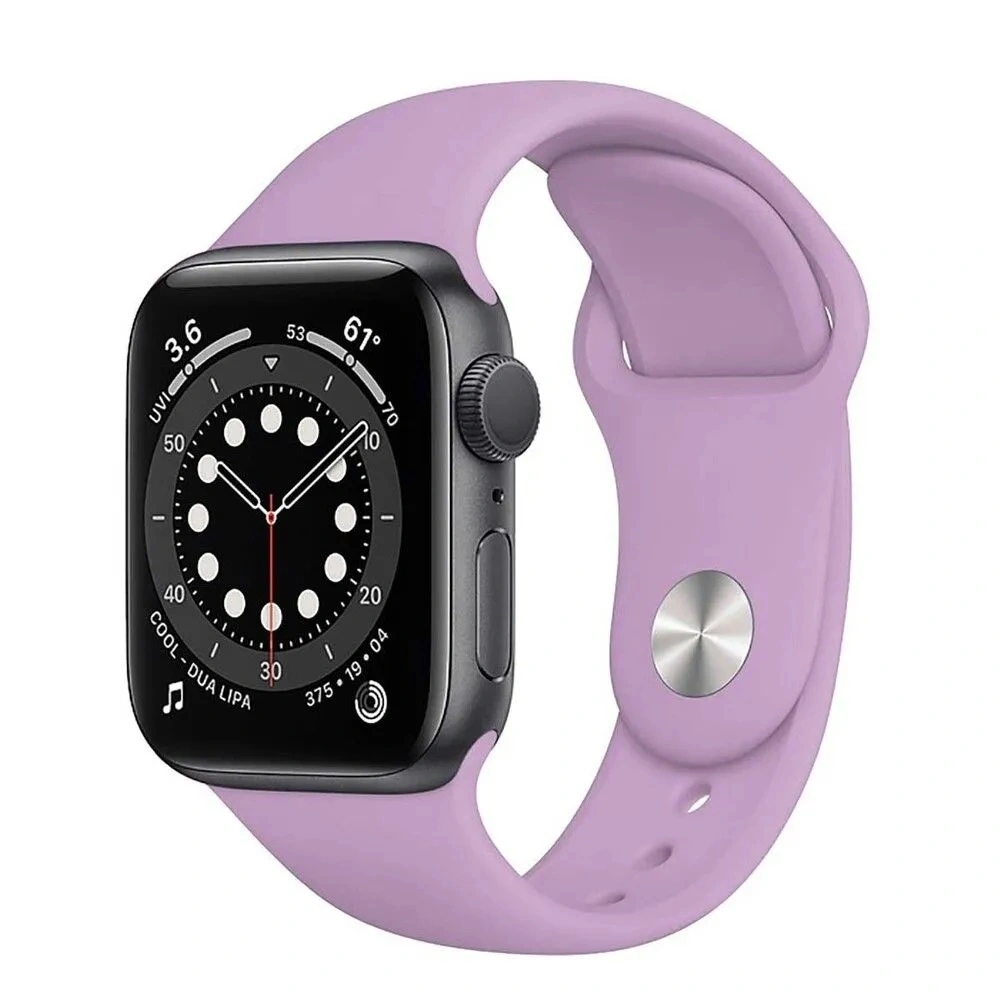 Ремешок силиконовый для Apple Watch 38/40/41/42мм, Лиловый. Фото 1