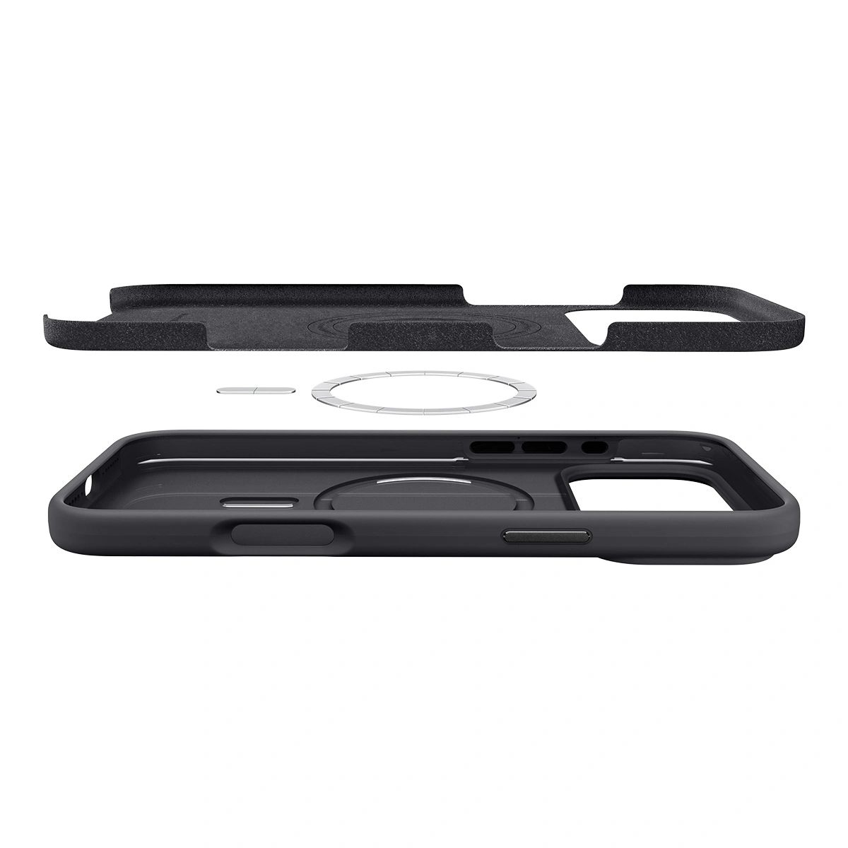 Накладка Spigen Silicone Fit (MagSafe) для iPhone 17 Pro Max, Чёрная матовая (ACS10270). Фото 6