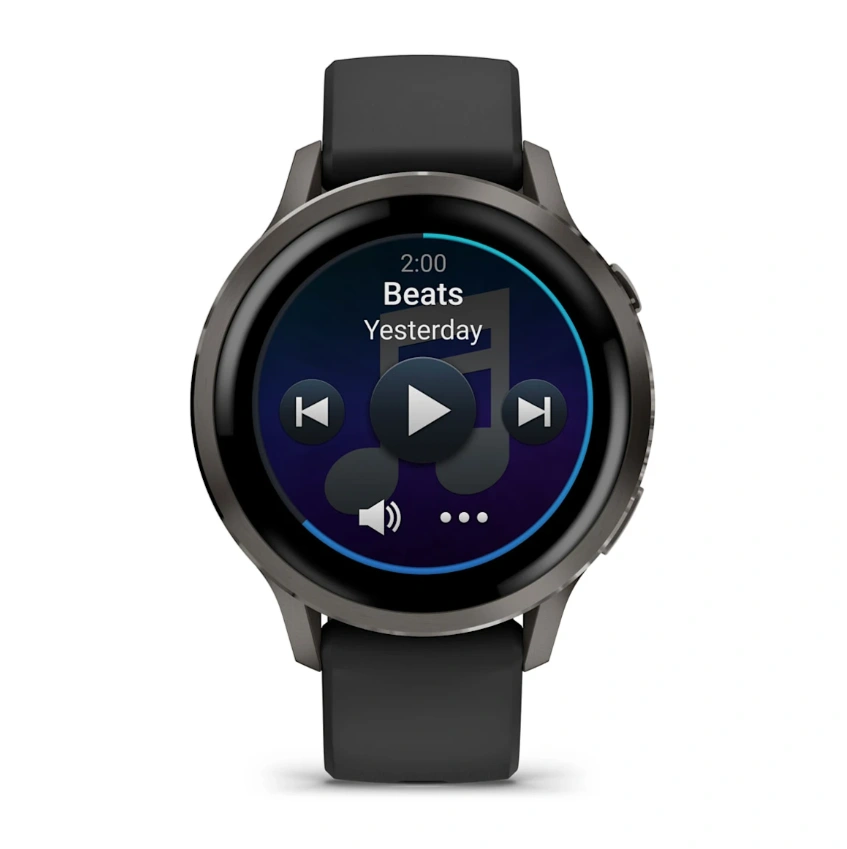 Умные часы Garmin Venu 4 41мм Тёмно-серые с чёрным силиконовым ремешком (010-03013-42). Фото 2