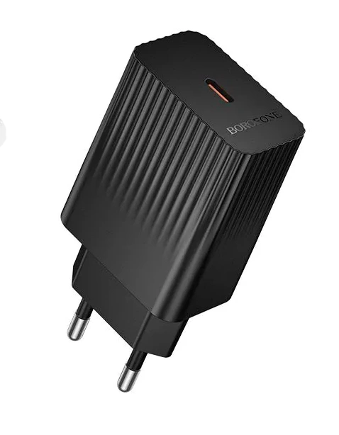 Сетевое зарядное устройство Borofone BAS75A USB-C 30Вт, Чёрное. Фото 1
