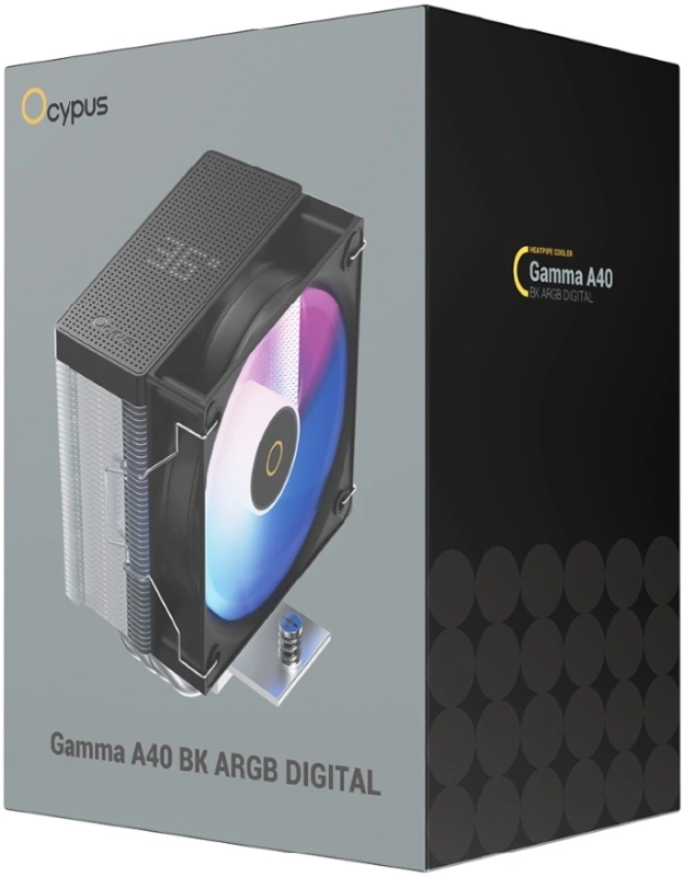 Кулер для процессора Ocypus Gamma A40 BK ARGB Digital, Чёрный (Gamma-A40-BK1NAWD00X-GL). Фото 9