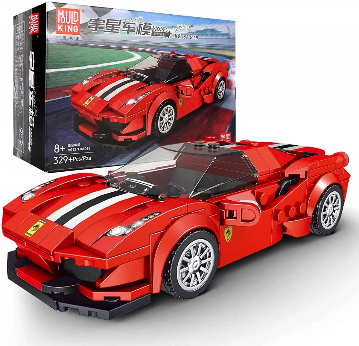 Конструктор Mould King Models 27006. Ferrari 488 GTB, 329 деталей. Фото 1
