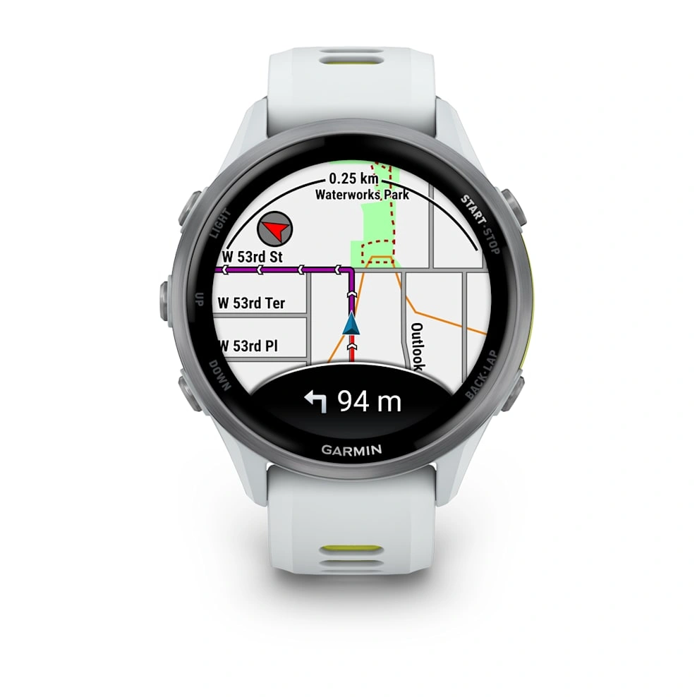 Умные часы Garmin Forerunner 970 Whitestone Titanium, Whitestone/Translucent Amp Yellow Band (010-02969-61). Фото 2