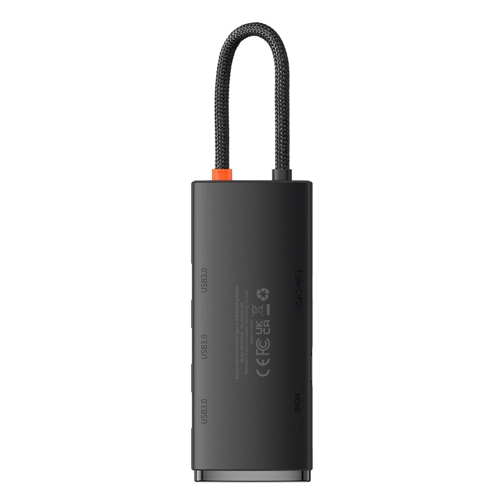 Хаб Baseus Lite Series 5-Port Type-C HUB Docking Station, Black (WKQX040001). Фото 2