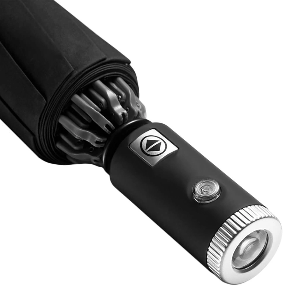 Зонт с фонарем Zuodu Automatic Umbrella LED ZD-BL, Чёрный. Фото 4