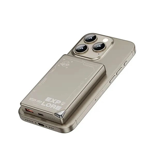 Внешний аккумулятор Wiwu Magnetic Wi-P020 10000mAh, Titanium Alloy. Фото 1