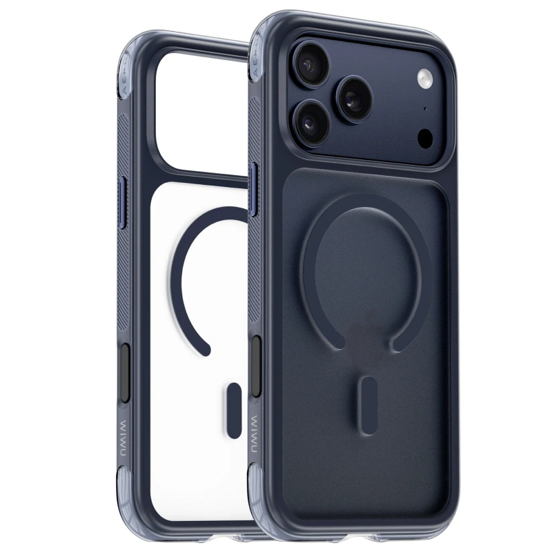 Накладка Wiwu для iPhone 17 Pro Max AeroShield Pro (MagSafe), Тёмно-синий (AS-202). Фото 1