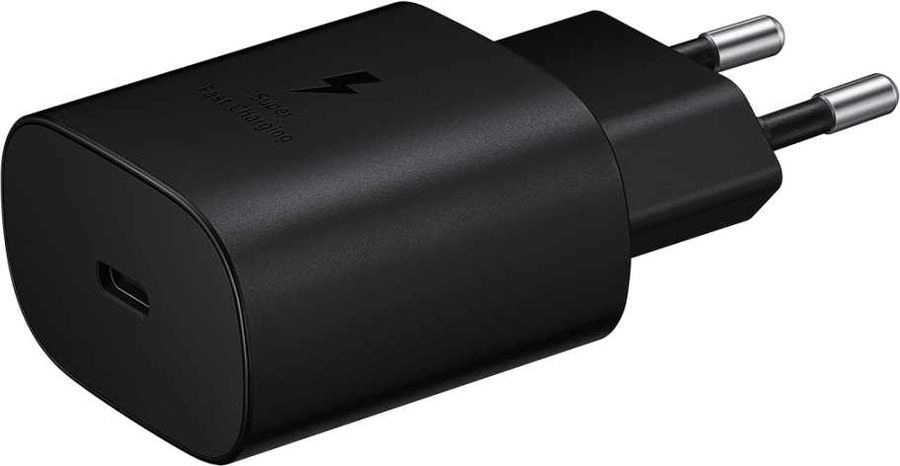 Сетевое зарядное устройство Samsung USB-C 25W, Type-C Cable, Чёрное (EP-TA800XBEGWW). Фото 1