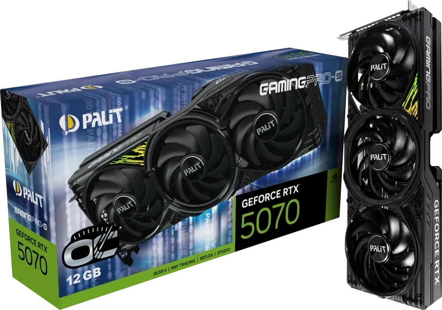 Видеокарта Palit GeForce RTX 5070 GamingPro-S OC 12GB GDDR7 192 bit PCIe 5.0. Фото 6