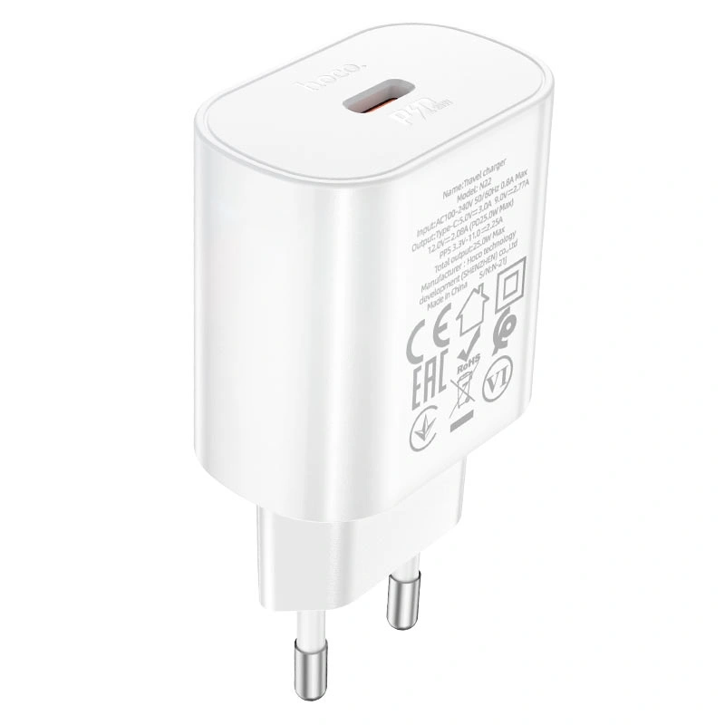 Сетевое зарядное устройство Hoco N22 Jetta PD25W, Белое. Фото 1