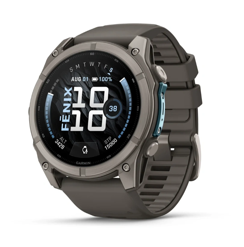 Умные часы Garmin Fenix 9 51мм, АMOLED, Титан с чёрно-серым силиконовым ремешком (010-04763-00). Фото 1